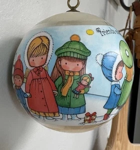 Joan Walsh Anglund Friends Keepsake Ornament Unbreakable Satin Christmas 1982 - Picture 1 of 7