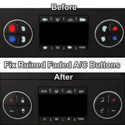 A/C Climate Control Dash Button Repair Decal For GMC Buick Chevrolet Tahoe Yukon - Imagem 1 de 4