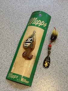 Vintage Mepps Fishing Lure Aglia #2 Killer & Black Fury Spinner Original Package - Picture 1 of 16