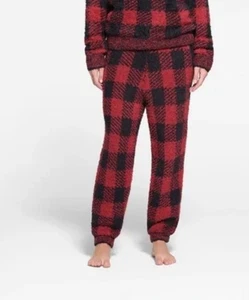 NWT SKIMS COZY KNIT UNISEX JOGGER - Size S/M | Brick Red Buffalo Plaid - Picture 1 of 7