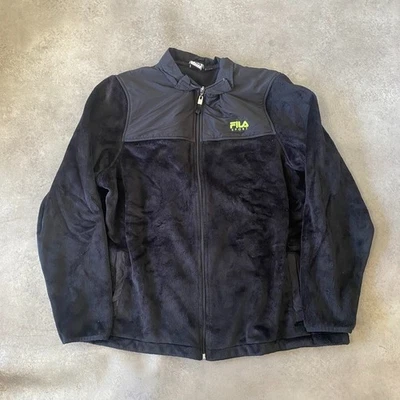Fila Fleece Womens XL Y2K Full Zip Jacket, Black - Image 1 of 4