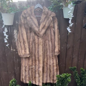 Vintage Full Length lighter Brown MINK FUR Coat Sz Medium ? STUNNING - Picture 1 of 12