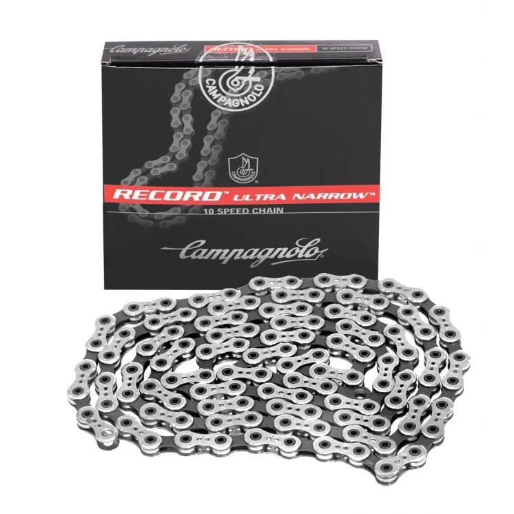 Cadena Campagnolo Record Ultra Estrecha 10 Velocidades Plateada 114 Eslabones + Pin de Instalación Nueva Foto 1 de 1