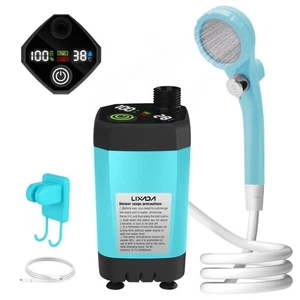Kit doccia campeggio portatile Lixada 6000 mAh display digitale set pompa camper esterno - Foto 1 di 1