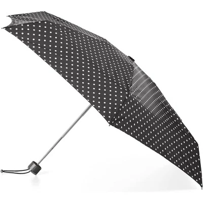 TOTES Titan Paraguas Negro Lunares Manual A Prueba de Viento Resistente al Agua Compacto Foto 1 de 4
