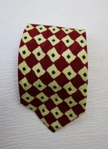 VAUDE MAZZEO - MEN'S RED & CREAM GEOMETRIC PRINT TIE - Picture 1 of 7