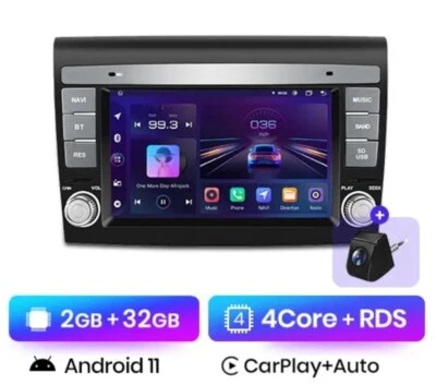 RADIO 2 DIN 7" PER FIAT BRAVO 07/12 ANDROID GPS BLUETOOTH USB 2/32 CARPLAY CAMER - Immagine 1 di 4