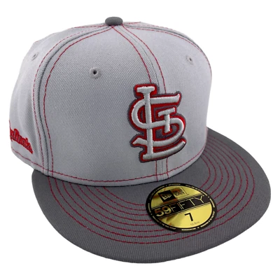 New Era St. Louis Cardinals MLB Grey Pop Pack Red Stitch 59Fifty Fitted Hat Cap - Image 1 of 4