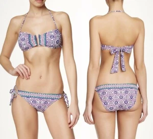 Nanette Lepore Mallorca Mosaic Bandeau and Banded Hipster Bikini Set Women’s S - Picture 1 of 15