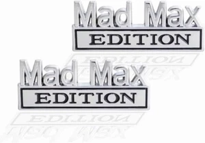 2pcs Mad Max Edition Emblem 3D Metal Badge Decal Sticker for Universal Chrome - Picture 1 of 5