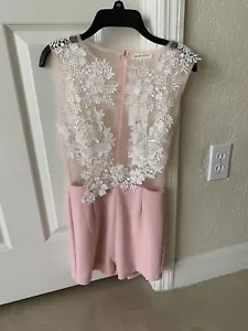 main strip transparent tulle Lace romper pink size small - Picture 1 of 5