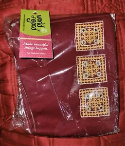 Maroon Red Cross Body Bag Purse with Mirrors - Picture 1 of 1