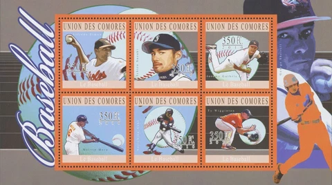 Baseball Sport Souvenir Sheet of 6 stamps Mint NH Cover