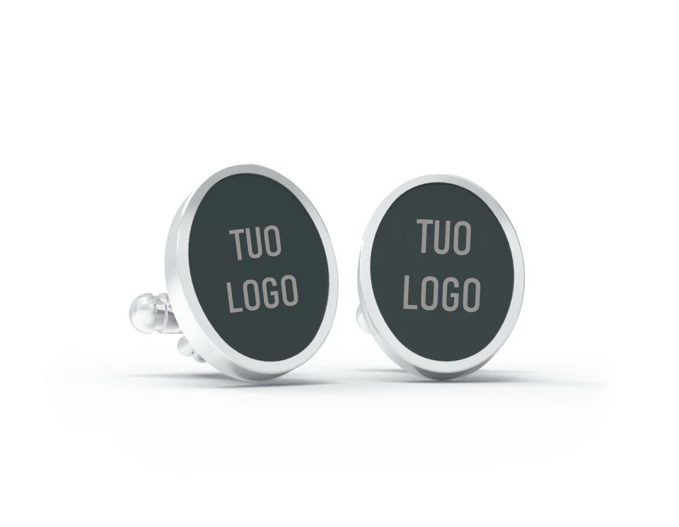 Gemelli da polso PERSONALIZZABILI argento 925  onice incisa  con IL TUO LOGO - Immagine 1 di 1