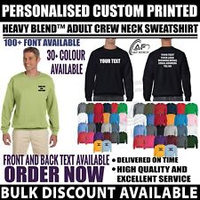 Personalised Custom Printed Gildan Heavy Blend Sweatshirt Jumper text logo GD056