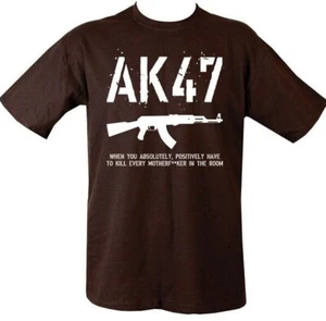T-shirt uomo AK47 cecchino fucile esercito russo pistola 100% cotone softair divertente nera - Foto 1 di 3
