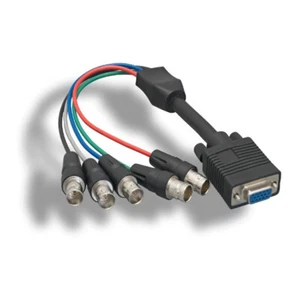 1 Feet VGA HD15 Female to 5BNC RGBHV Female Video Adapter Cord 24AWG PC Monitor - Picture 1 of 1