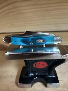 Case XX Pocket Knife Medium Stockman Caribbean Blue Saw cut Jig Bone 25597 - Picture 1 of 4