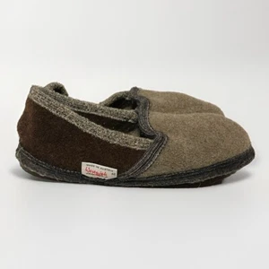 Vintage Wesenjak Boiled Wool Tan Slippers Flat Slip On Made in Austria Size 42 - Picture 1 of 7