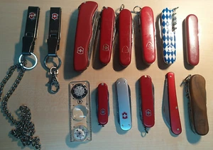 Victorinox Messer Konvolut 11 Stk + 2 Gürtelclips 1 Kette - Bild 1 von 13