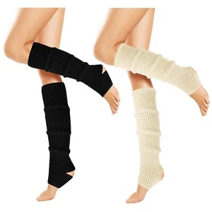 ONESING 2 Pairs Leg Warmers for Women Winter Ribbed Knitted Leg Warmers 80s L... - Picture 1 of 7