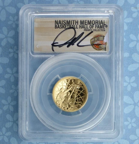 2020 W PCGS PR 70 D-Cam GOLD Basketball Hall of Fame $5, Dennis Rodman Signed Cover