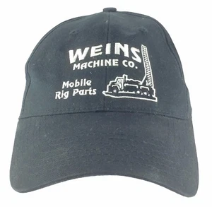 Weins Machine Co. Mobile Oil Rig Parts Ball Cap Hat Black Embroidered Logo USA - Picture 1 of 6