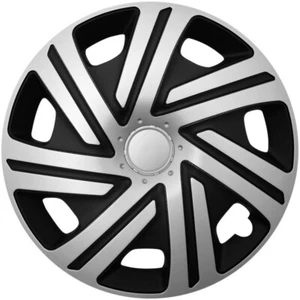 4x14" Embellecedores Cubiertas de rueda para Honda Jazz - Plateado/Negro 14" - Imagen 1 de 5