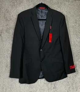 Adolfo Men's Black Tonal Stripe Slim Fit Micro Tech Suit Jacket, 40 Short $179 - Picture 1 of 10