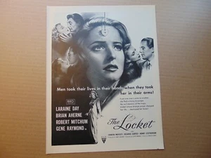 1947 THE LOCKET Movie Trade Release Robert Mitchum Vintage Kunstdruck Anzeige - Bild 1 von 1