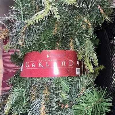 Vickerman 9' Cashmere Artificial Christmas Garland, Clear Dura-lit Incandescent - Image 1 of 4