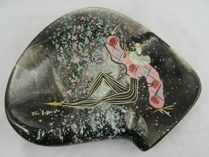 ** SIGNED MARC BELLAIRE MID-CENTURY MARDI GRAS ASTRAY 9 1/2" B40 ** - Picture 1 of 8