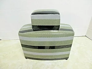 Tri Color Ginger Jar / Canister / Decanter Rectangle Ceramic - Has Hidden Flaw - Picture 1 of 7
