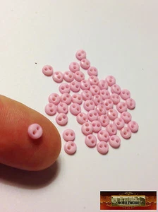M00706-PINK-FS MOREZMORE 50 Miniature 4mm Buttons Mini Doll Baby Clothes - Picture 1 of 1