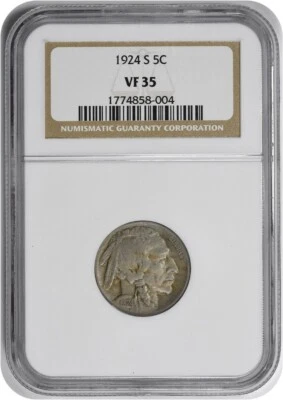 1924-S Buffalo Nickel VF35 NGC - Image 1 of 2