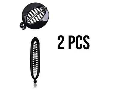 NAMBAWAN Banana Hair Clip 2 pcs Barley Twist Comb Clamp Grip Slide Fish Banana clip UK