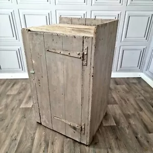 Antique Rustic Wooden Farmhouse Single Door Primitive Pantry Larder Cupboard - Picture 1 of 24