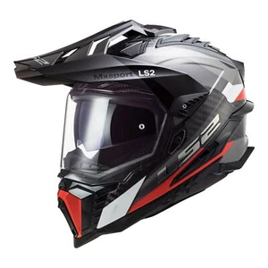 LS2 MX701 EXPLORER ADVENTURE MOTORCYCLE HELMET FULL CARBON Titanium/Red SZ Large - Picture 1 of 6