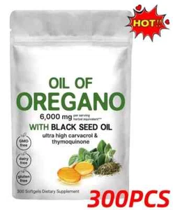 Ingredients Oil of Oregano 300 Softgels Formulated with Black Seed Oil Strength - Picture 1 of 11