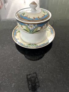 Vintage Noritake Mustard Condiment Jar with Lid and Saucer - Picture 1 of 10