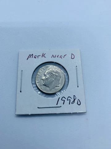 1998 D Dime Roosevelt U.S. 10 Cent Coin Error Misprint Mis-Struck ‘Mark Near D’ Cover