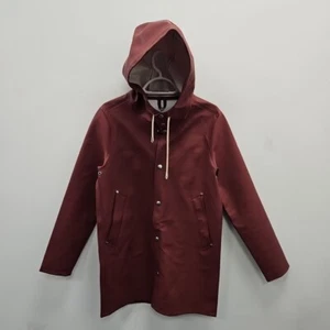 Stutterheim Stockholm burgunderrot wasserdicht Regen Kapuze Gummi Mantel Jacke XXXS - Bild 1 von 13