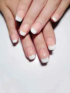 24pcs Short Square White French Glossy Two Tone Fake Nail False Nails Press On - Picture 1 of 4