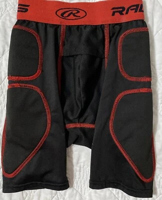 Rawlings Premium Baseball Slider Shorts, Youth Small, Black/Red - Image 1 of 3