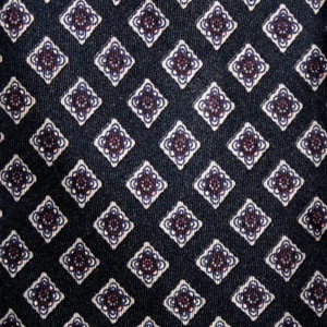 Regatta 80 Mens Necktie Black Gray Red Diamond Geometric Print 56" x 3.75" - Picture 1 of 3