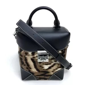 MCM Logo Leopard 2WAYHand Bag Shoulder Bag MWR8ABF30EG001 - Picture 1 of 11