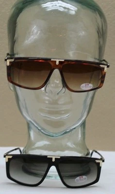 Retro Tortoise Shell Sunglasses rectangular gradient lens Black or Brown - Image 1 of 4