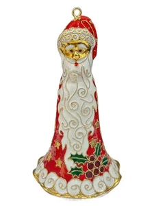 Vintage Cloisonne & Emaille Weihnachtsglocke Ornament handbemalt Weihnachten rot 6" hoch - Bild 1 von 10