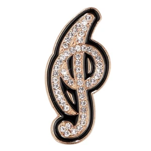 Broche prendedores letras diamantes de imitación, broches inicial letra I solapa, tono dorado - Imagen 1 de 7