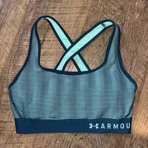 Under Armour blauer taillierter Sport-BH kabellos Crossback leicht gefüttert gepolstert Small - Bild 1 von 3